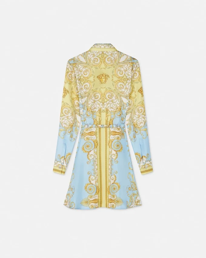 Printed Silk Twill Mini Shirt Dress Printed Silk Twill Mini Shirt Dress
