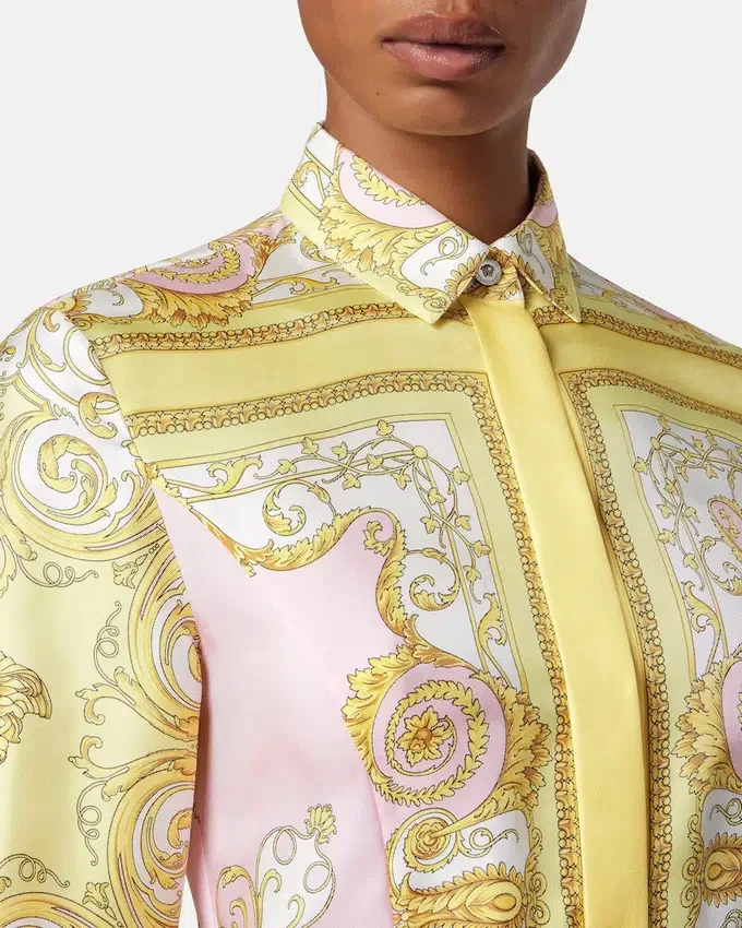 Printed Silk Twill Mini Shirt Dress Printed Silk Twill Mini Shirt Dress