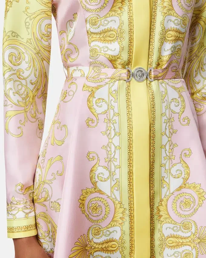 Printed Silk Twill Mini Shirt Dress Printed Silk Twill Mini Shirt Dress