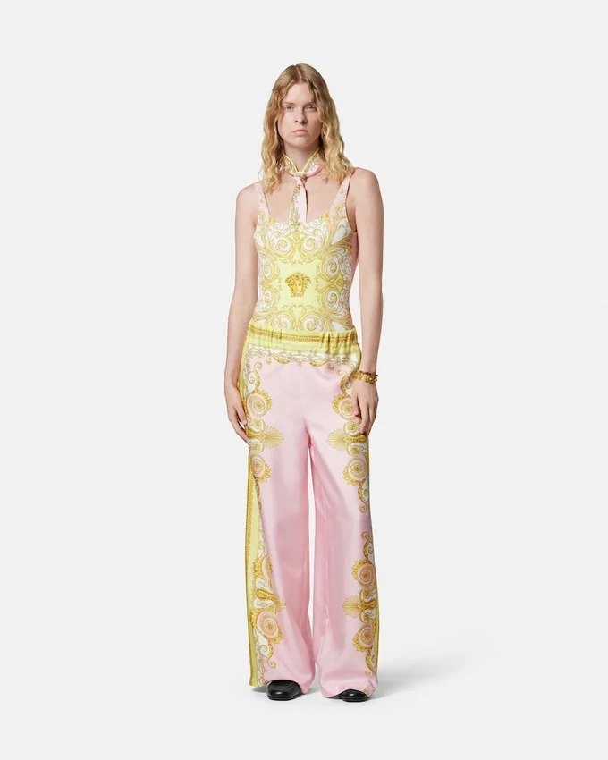 Printed Silk Twill Pants Printed Silk Twill Pants