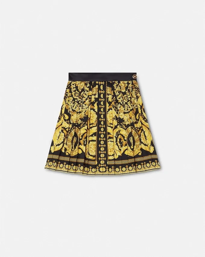 Printed Silk Twill Pleated Mini Skirt Printed Silk Twill Pleated Mini Skirt