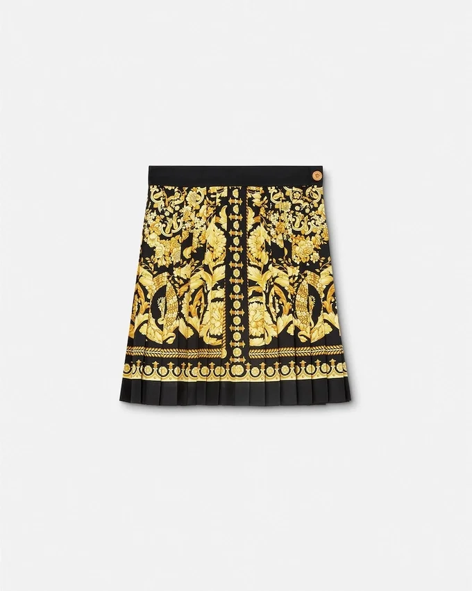 Printed Silk Twill Pleated Mini Skirt Printed Silk Twill Pleated Mini Skirt