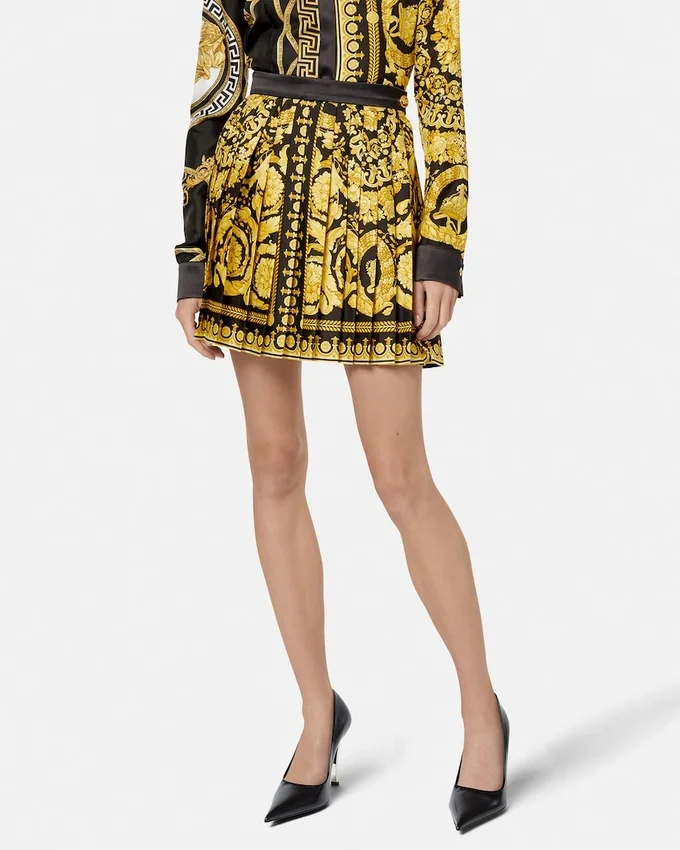 Printed Silk Twill Pleated Mini Skirt Printed Silk Twill Pleated Mini Skirt