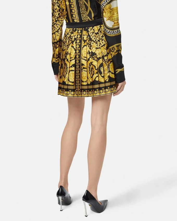 Printed Silk Twill Pleated Mini Skirt Printed Silk Twill Pleated Mini Skirt