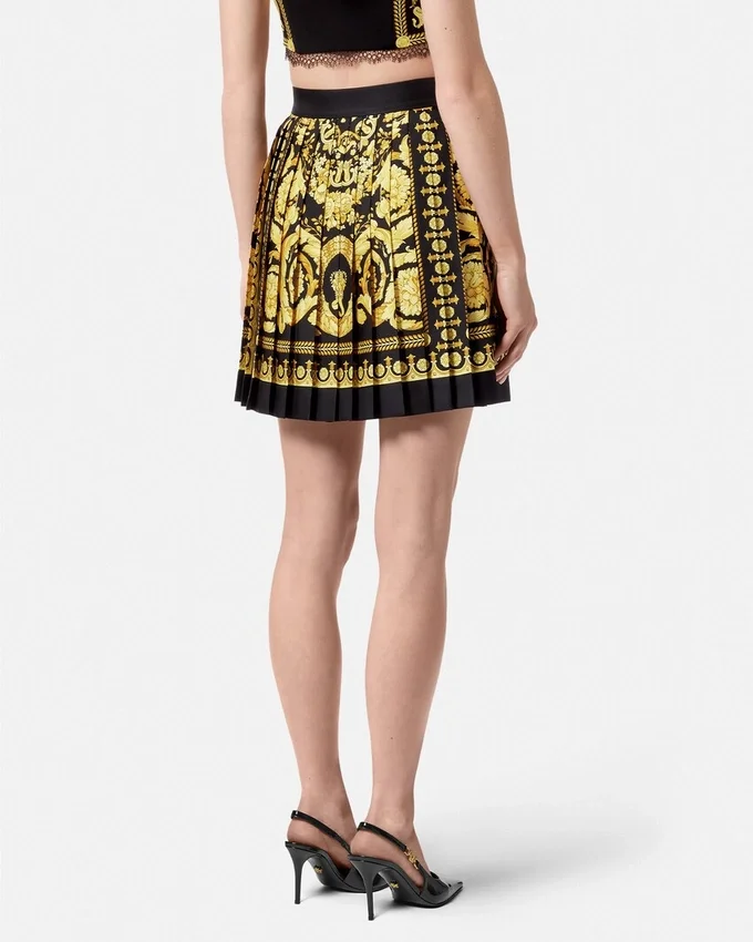 Printed Silk Twill Pleated Mini Skirt Printed Silk Twill Pleated Mini Skirt