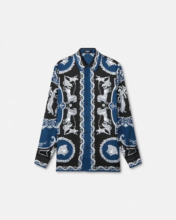 Printed Silk Twill Regular Shirt Printed Silk Twill Regular Shirt