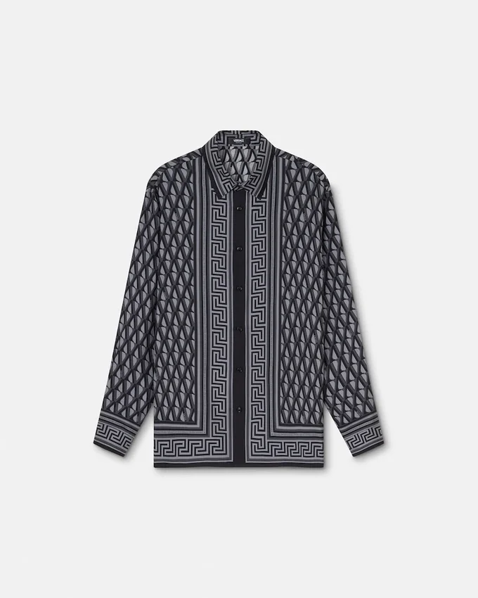 Printed Silk Twill Regular Shirt Printed Silk Twill Regular Shirt