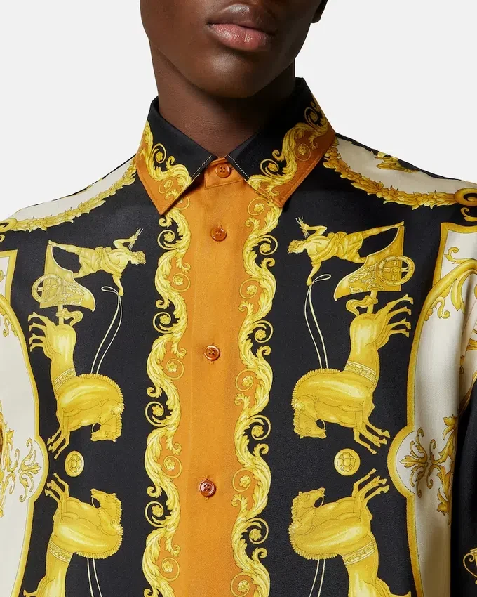 Printed Silk Twill Regular Shirt Printed Silk Twill Regular Shirt