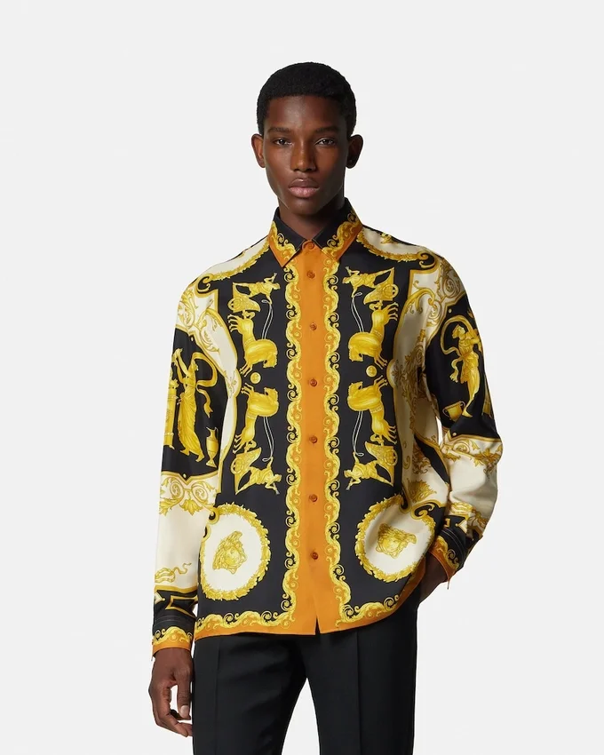 Printed Silk Twill Regular Shirt Printed Silk Twill Regular Shirt