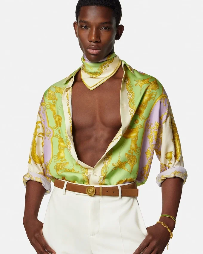 Printed Silk Twill Scarf 90 cm Printed Silk Twill Scarf 90 cm