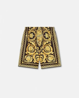Printed Silk Twill Shorts