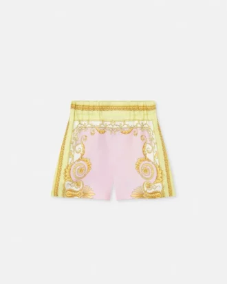 Printed Silk Twill Shorts