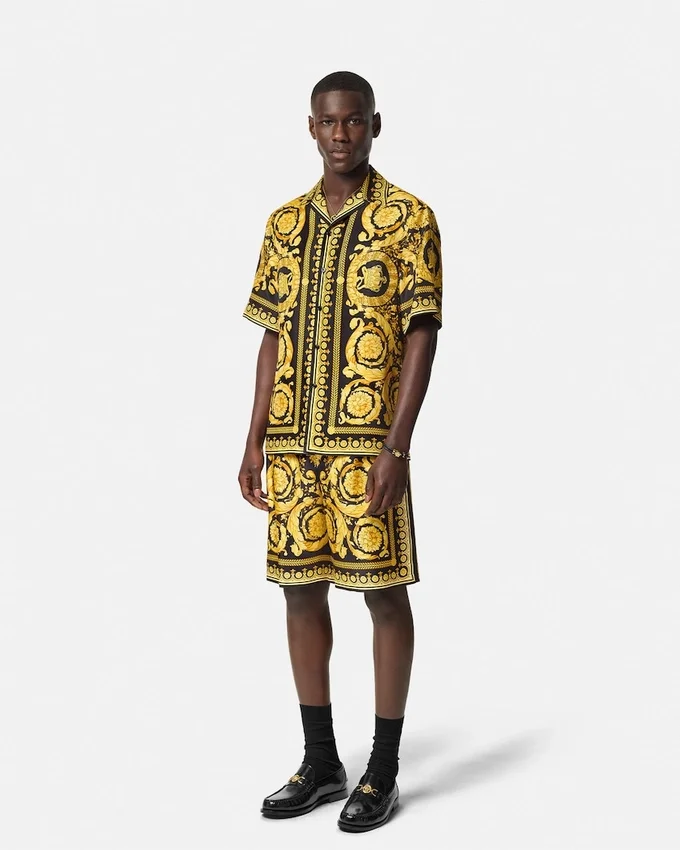 Printed Silk Twill Shorts Printed Silk Twill Shorts