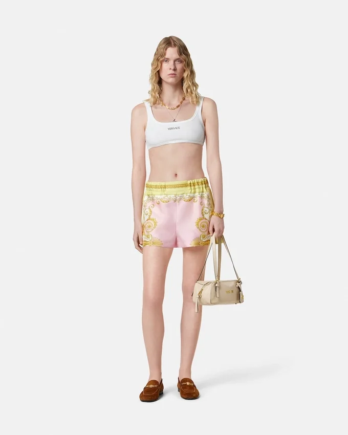 Printed Silk Twill Shorts Printed Silk Twill Shorts