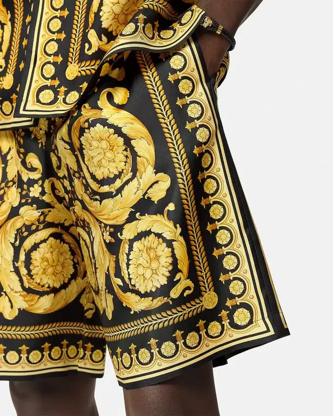 Printed Silk Twill Shorts Printed Silk Twill Shorts