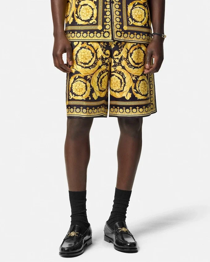Printed Silk Twill Shorts Printed Silk Twill Shorts