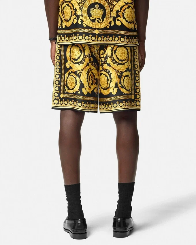 Printed Silk Twill Shorts Printed Silk Twill Shorts