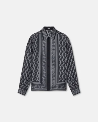 Printed Silk Twill Slim Shirt