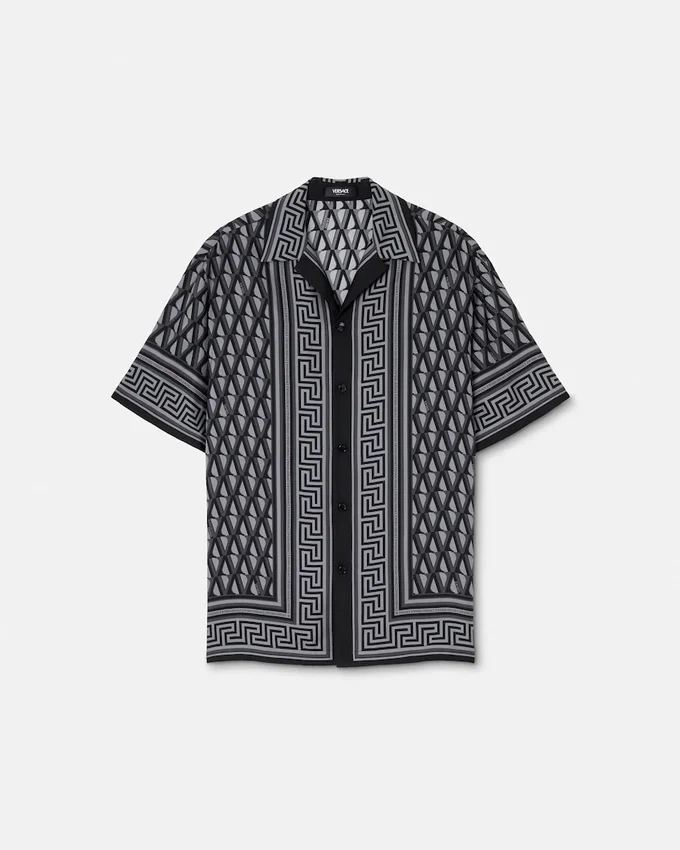 Printed Silk Twill Slim Shirt Printed Silk Twill Slim Shirt