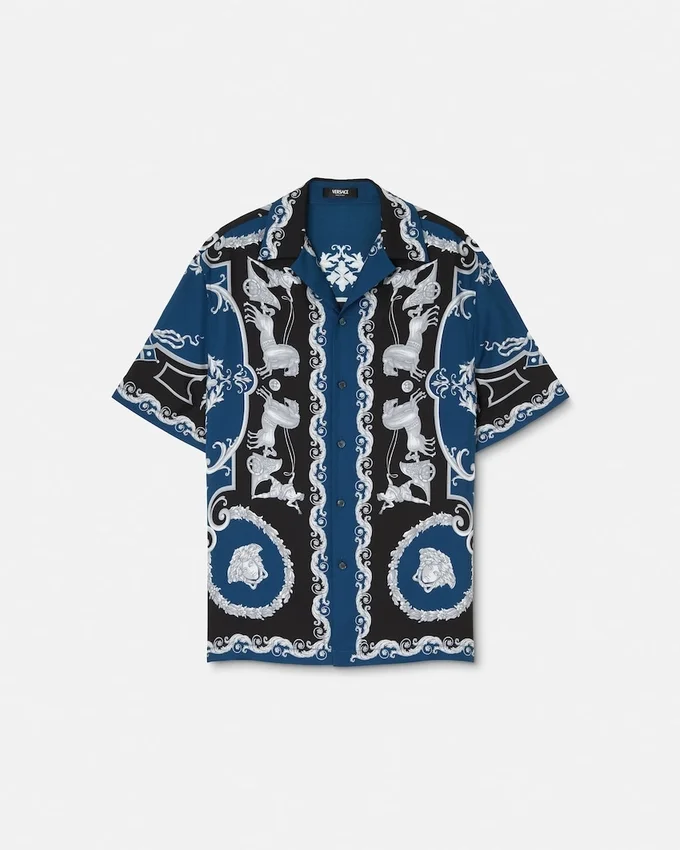 Printed Silk Twill Slim Shirt Printed Silk Twill Slim Shirt