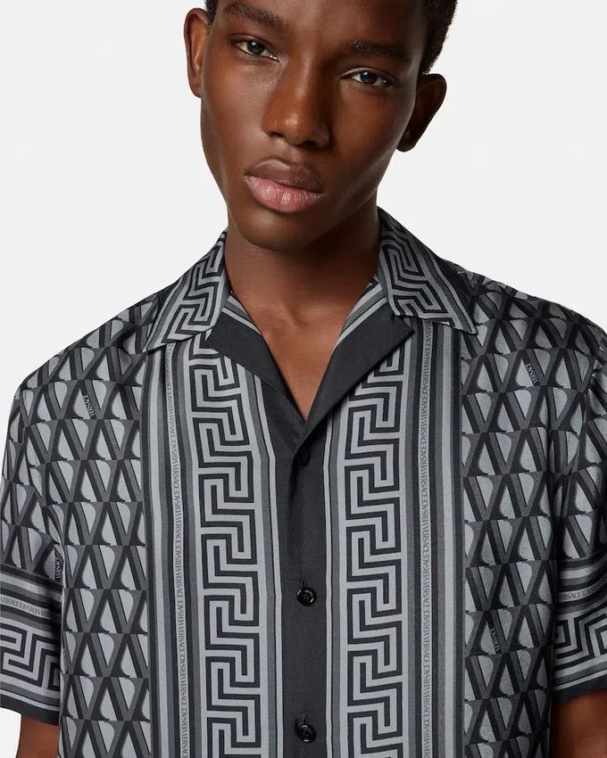 Printed Silk Twill Slim Shirt Printed Silk Twill Slim Shirt