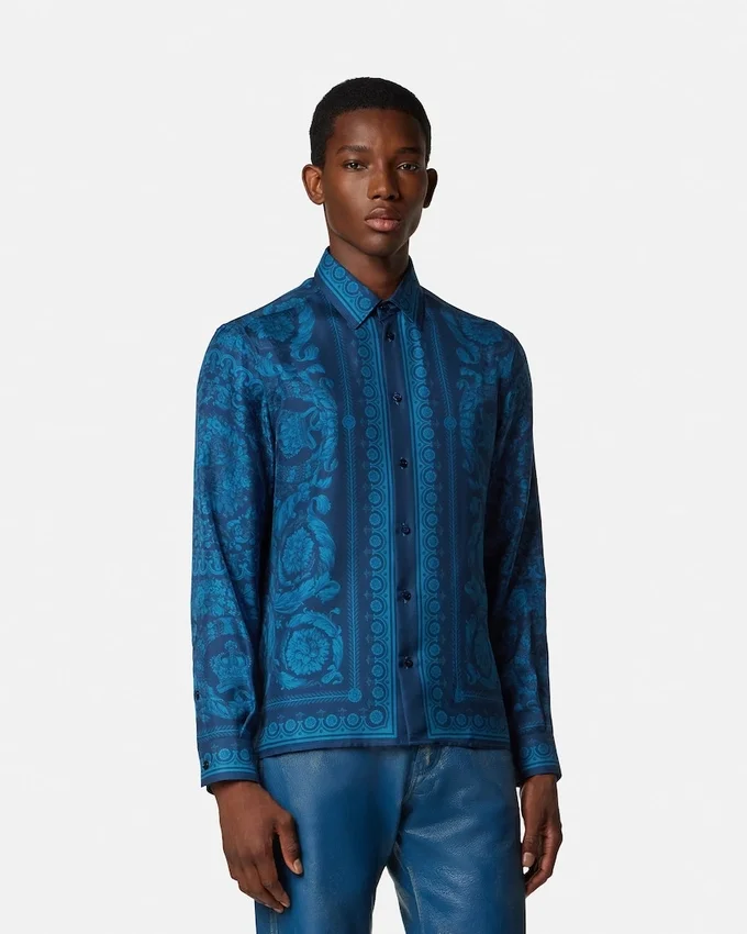 Printed Silk Twill Slim Shirt Printed Silk Twill Slim Shirt