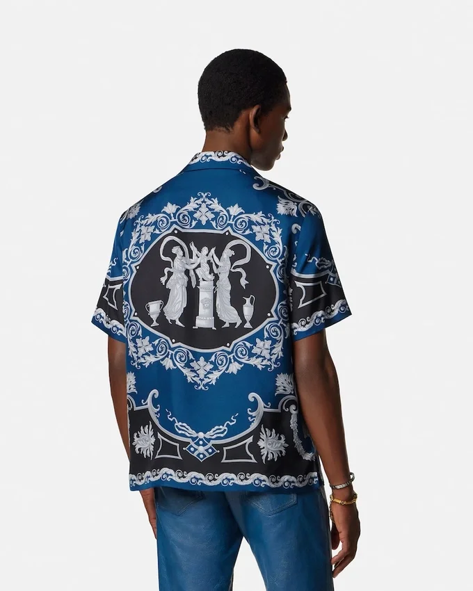 Printed Silk Twill Slim Shirt Printed Silk Twill Slim Shirt
