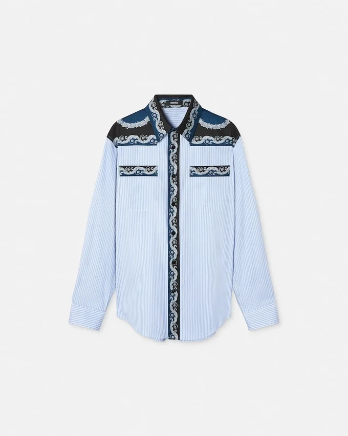 Printed Striped Cotton-Poplin Shirt Printed Striped Cotton-Poplin Shirt