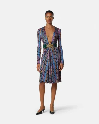 Printed Viscose-Jersey Midi Dress