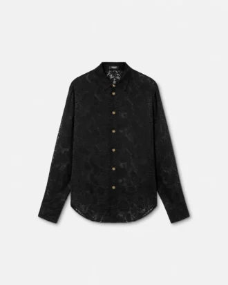 Python-Devor&eacute; Silk-Blend Evening Shirt