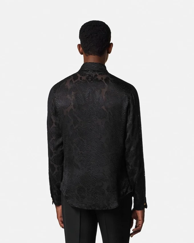 Python-Devoré Silk-Blend Evening Shirt Python-Devoré Silk-Blend Evening Shirt