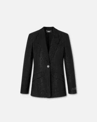 Python-Jacquard Wool-Blend Blazer