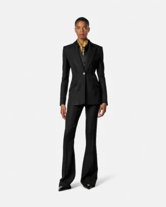 Python-Jacquard Wool-Blend Blazer