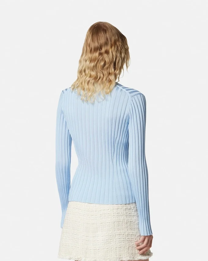 Ribbed Knit Viscose-Blend Crewneck Top Ribbed Knit Viscose-Blend Crewneck Top