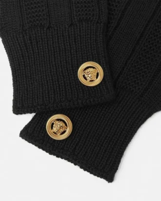 Ribbed Wool Knit Gloves