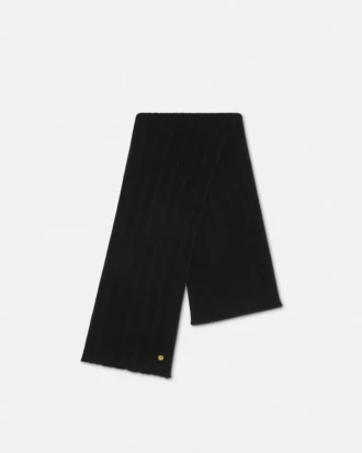 Ribbed Wool Knit Scarf