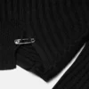 Safety Pin Asymmetric Ribbed Knit Sweater Safety Pin Asymmetric Ribbed Knit Sweater