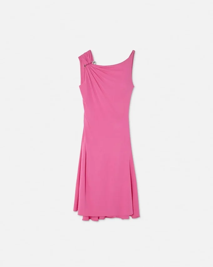 Safety Pin Draped Flared Mini Dress Safety Pin Draped Flared Mini Dress