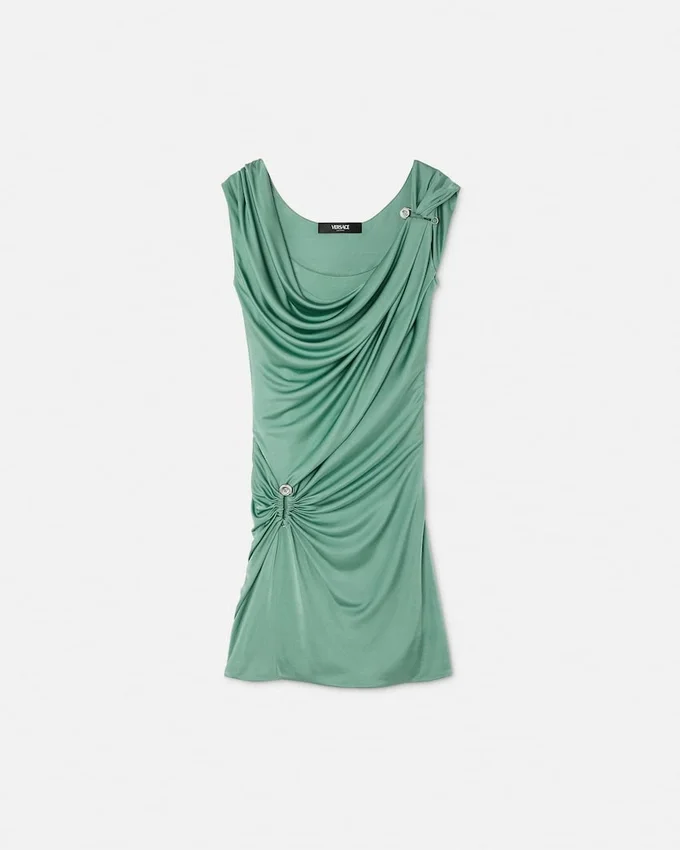 Safety Pin Draped Mini Dress Safety Pin Draped Mini Dress