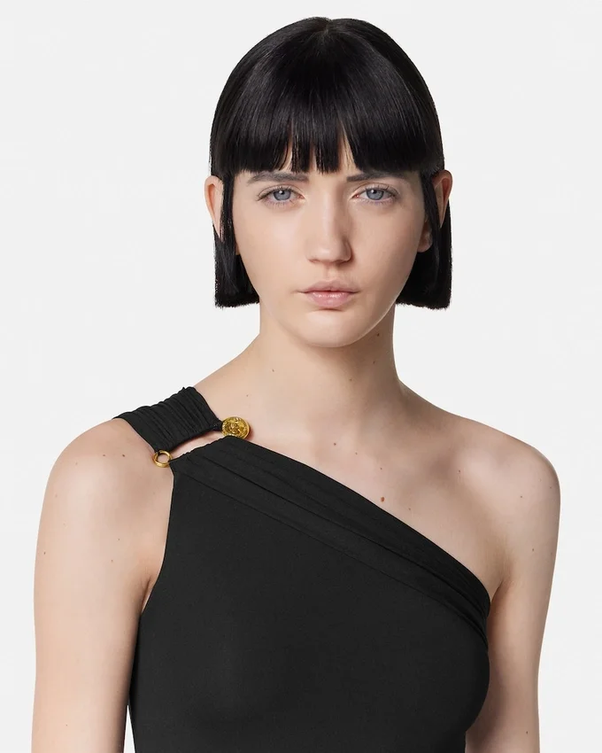 Safety Pin Gathered One-Piece Swimsuit Safety Pin Gathered One-Piece Swimsuit