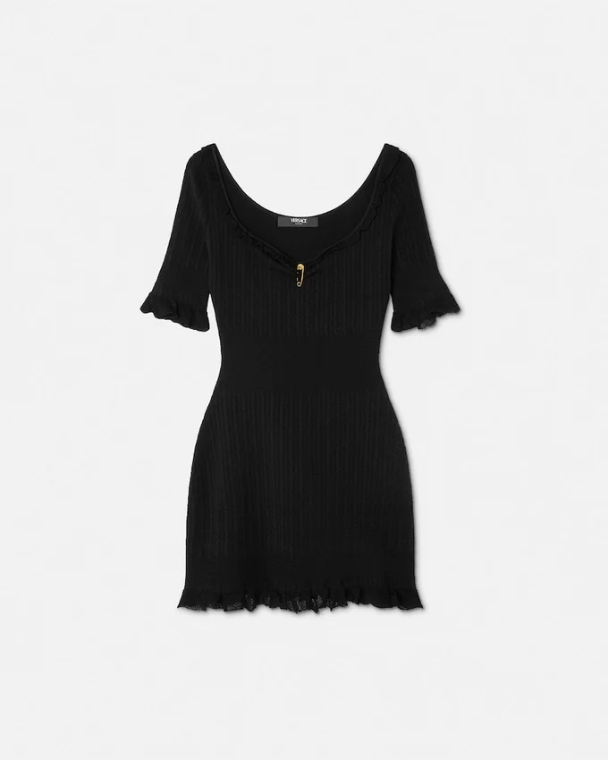 Safety Pin Knit Flared Mini Dress Safety Pin Knit Flared Mini Dress