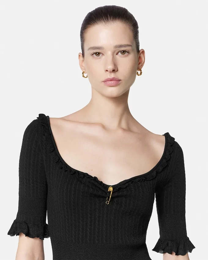 Safety Pin Knit Flared Mini Dress Safety Pin Knit Flared Mini Dress