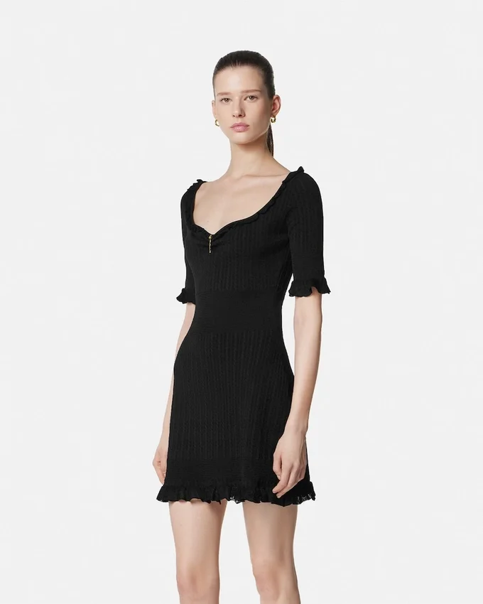 Safety Pin Knit Flared Mini Dress Safety Pin Knit Flared Mini Dress