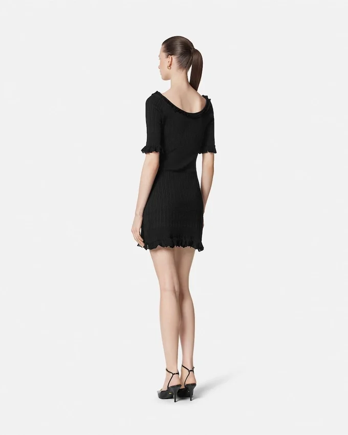 Safety Pin Knit Flared Mini Dress Safety Pin Knit Flared Mini Dress