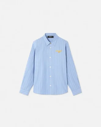 Safety Pin Logo Striped Kids Shirt