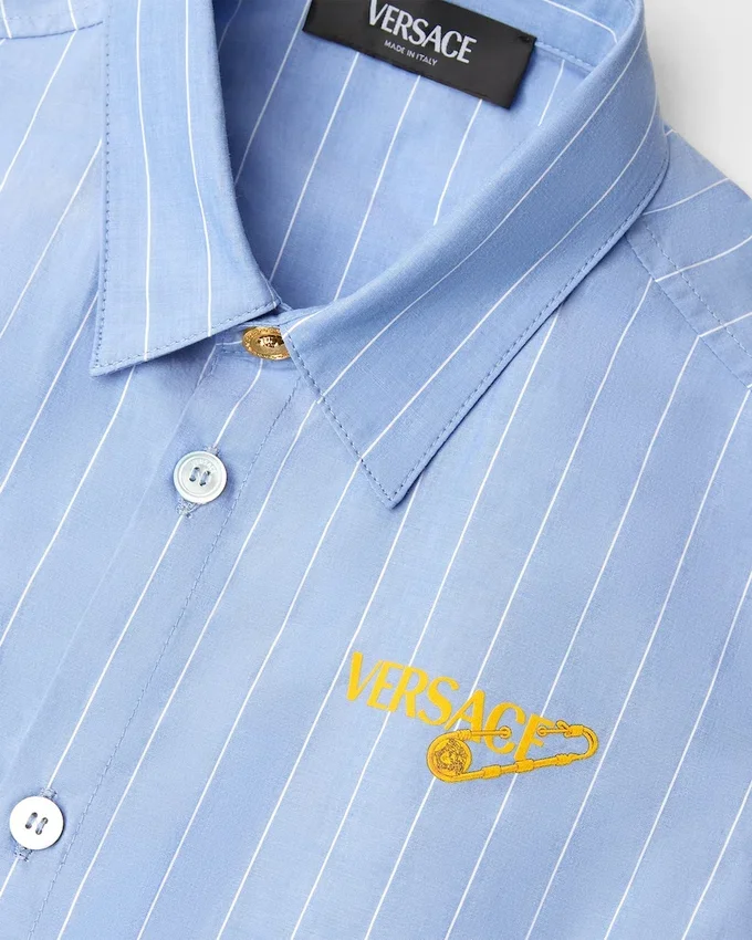 Safety Pin Logo Striped Kids Shirt Safety Pin Logo Striped Kids Shirt