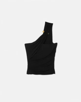 Safety Pin One-Shoulder Bustier