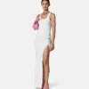 Safety Pin Ribbed Knit Draped Gown Safety Pin Ribbed Knit Draped Gown