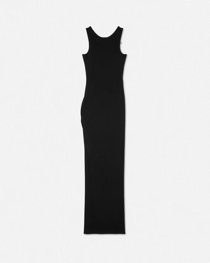 Safety Pin Ribbed Knit Draped Gown Safety Pin Ribbed Knit Draped Gown