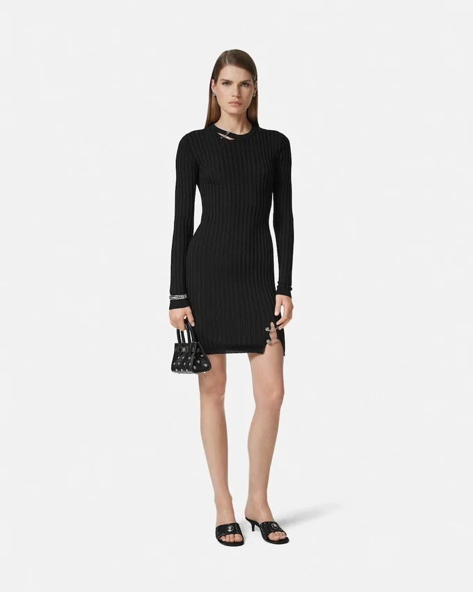 Safety Pin Ribbed-Knit Mini Dress Safety Pin Ribbed-Knit Mini Dress